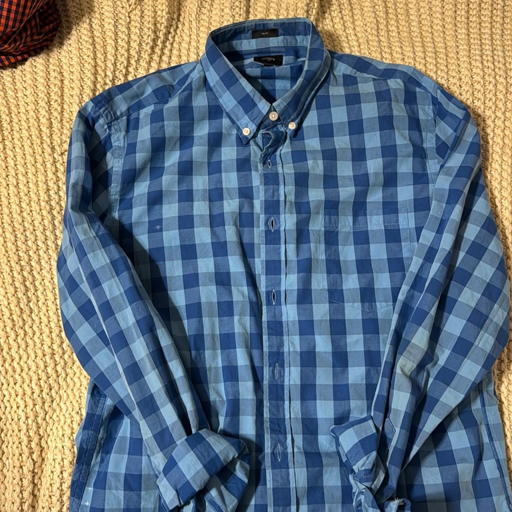 JCrew Factory Button Down Shirt Blue - Large